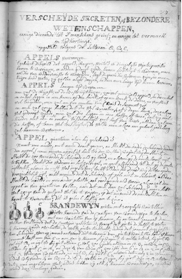 Rond 1780 pende Gratien Vervot onder andere enkele bewaartechnieken voor appels neer in zijn dagboek.