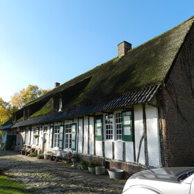 Wie heel goed kijkt naar de nok van dit strodak ziet de sempervivum (altijd levend) staan, een soort van vetplant. Om het houten en stro dak te beschermen tegen blikseminslag of brand plantten boeren deze vetplant op hun daknok. &copy; CO7